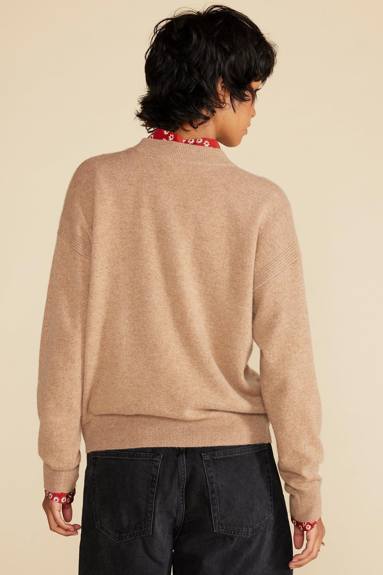 Pearl Cashmere Sweater - Cafe Au Lait Product Image