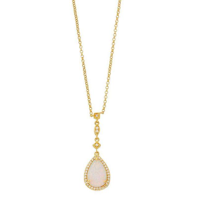 Gemminded 18k Gold Lab-Created Opal Pendant Necklace, Womens Gold Tone Product Image