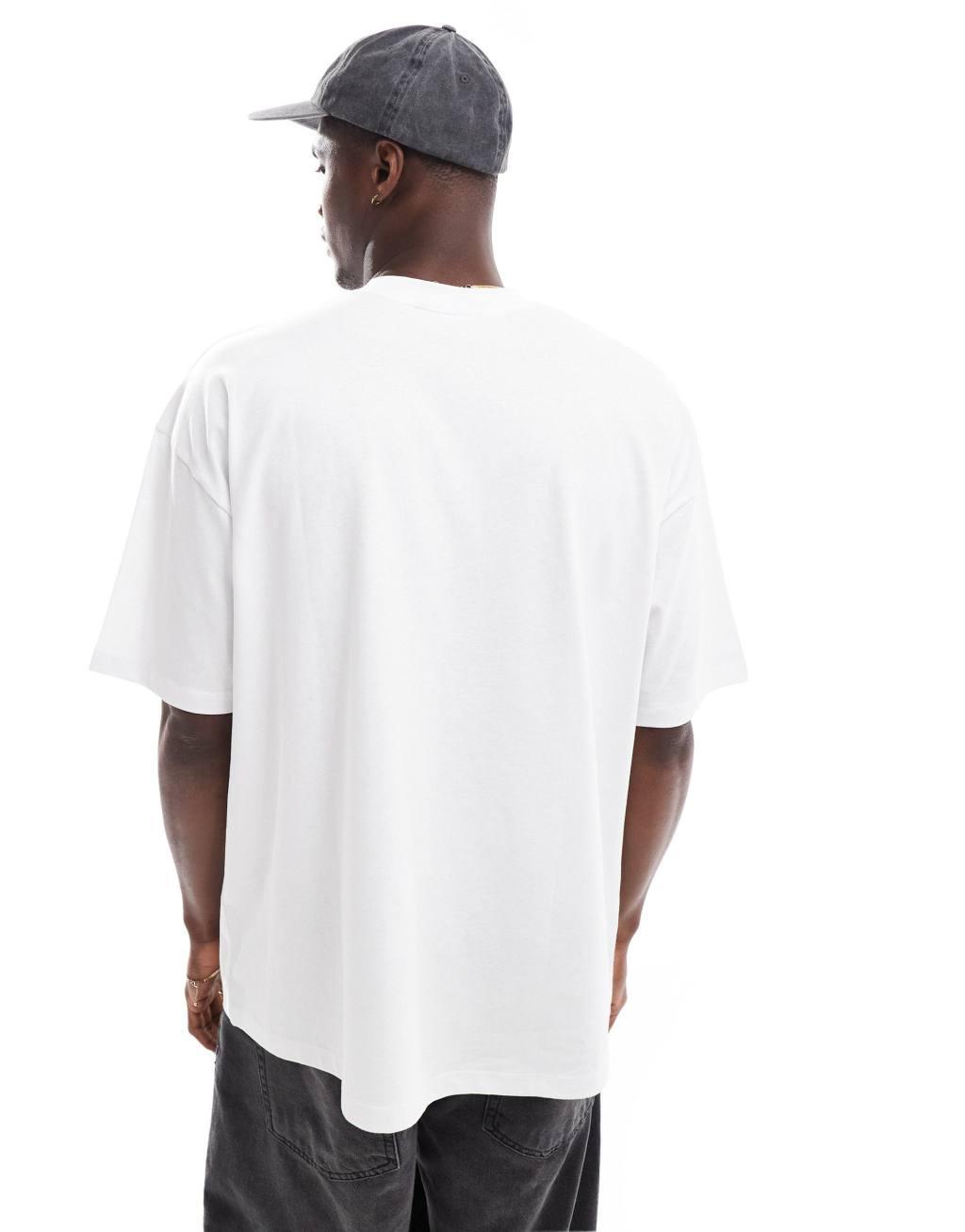 ASOS DESIGN oversized t-shirt with paraiso front print in white Product Image