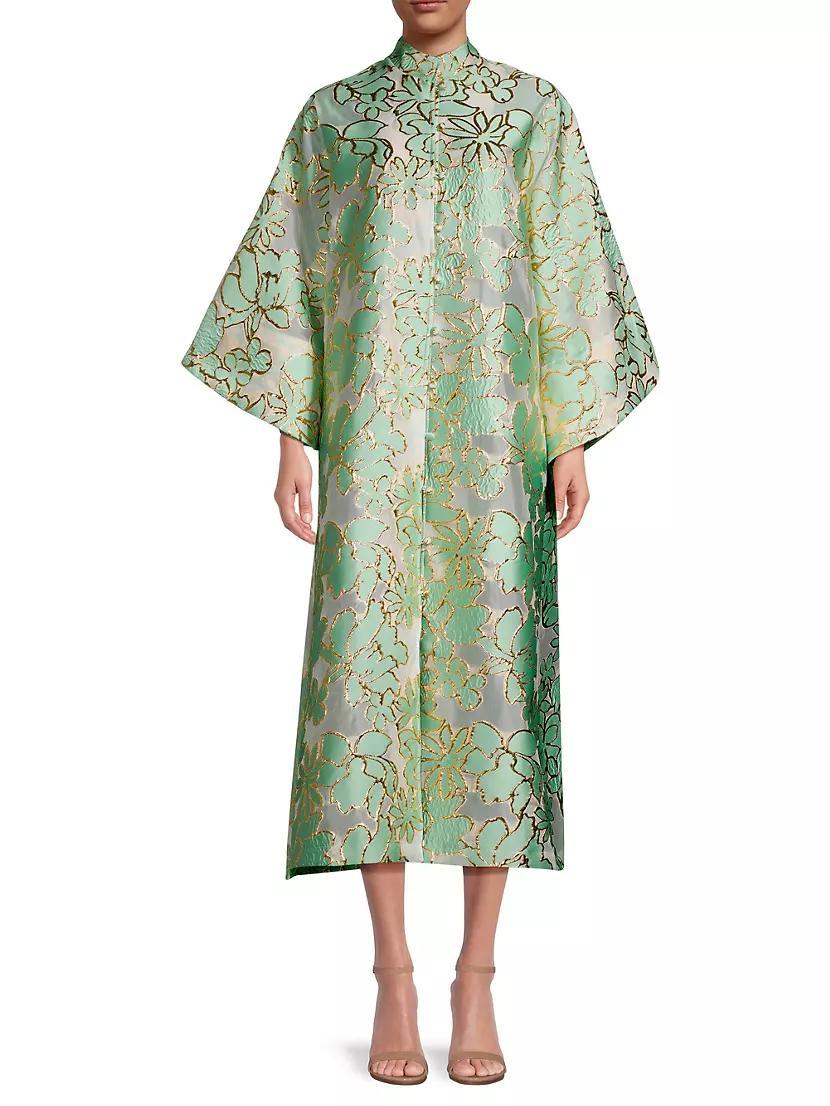 Floral Brocade Maxi Caftan Dress Product Image