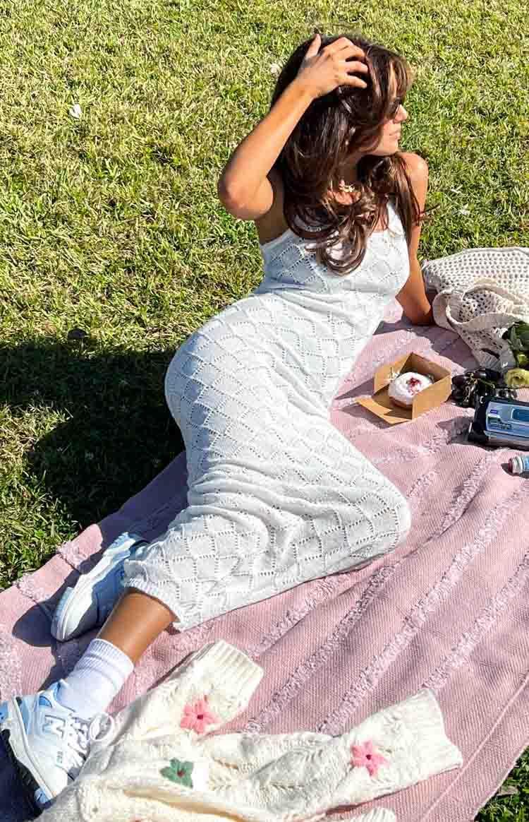 Piper White Knit Maxi Dress Product Image