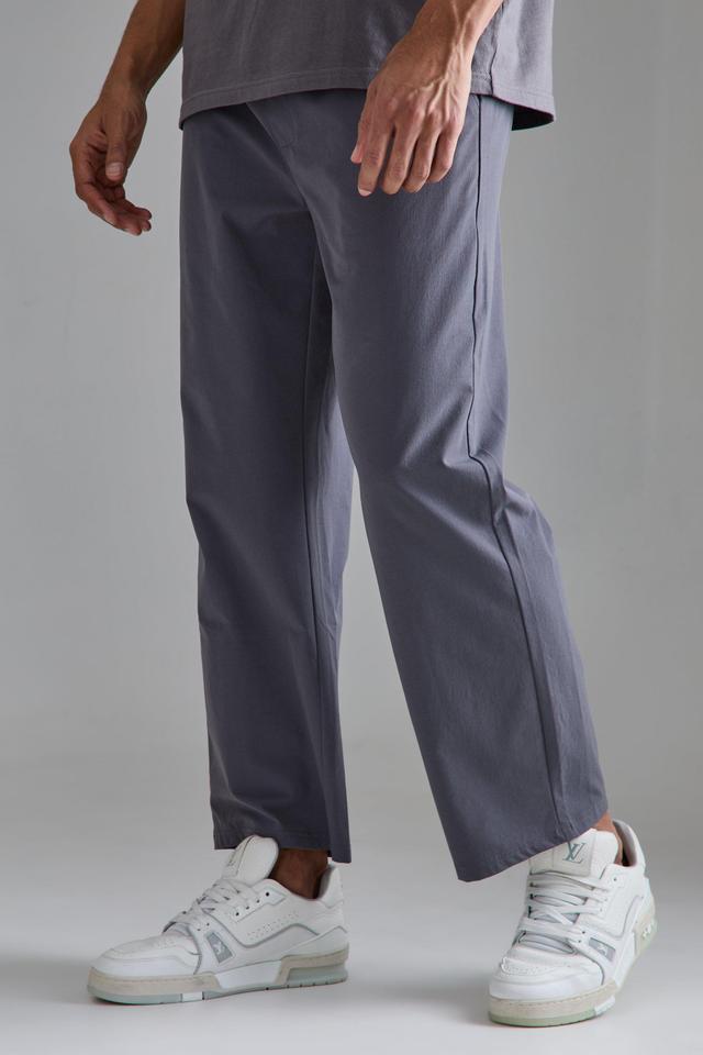 Elasticated Technical Stretch Relaxed Cropped Trouser | boohooMAN USA Product Image