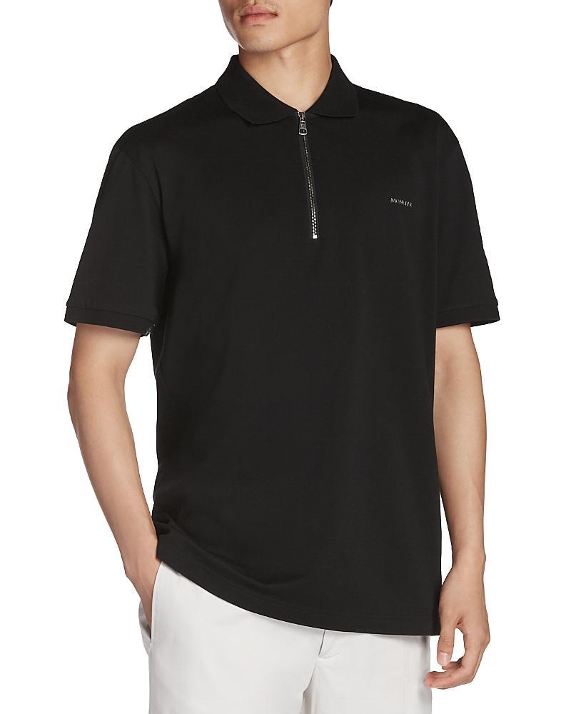 Moncler Cotton Regular Fit Quarter Zip Polo Shirt Product Image