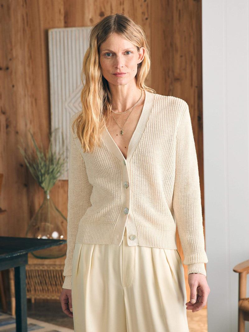 Miramar Linen Cardigan - Summer Sand Product Image