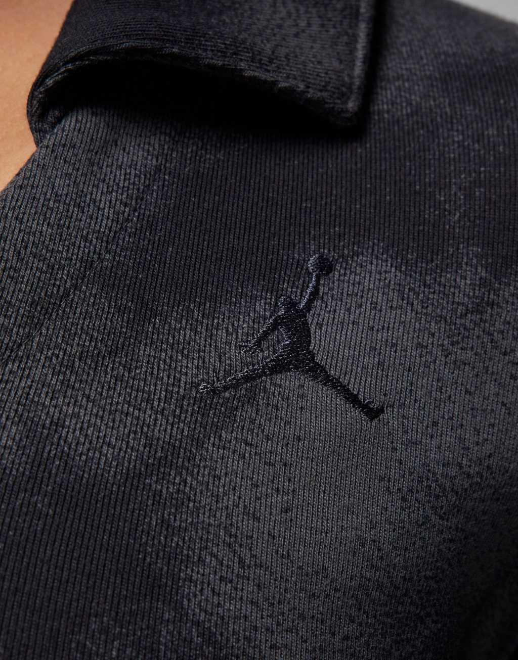 Jordan collared knit top in smoke gray Product Image