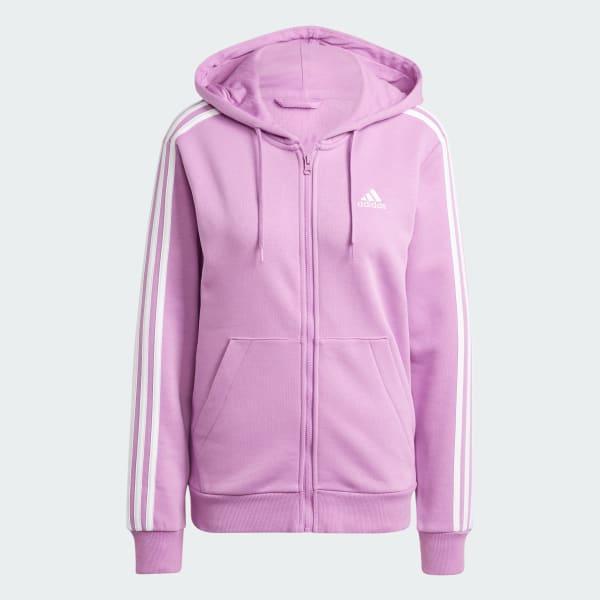 Essentials 3-Stripes Full-Zip Fleece Hoodie Product Image