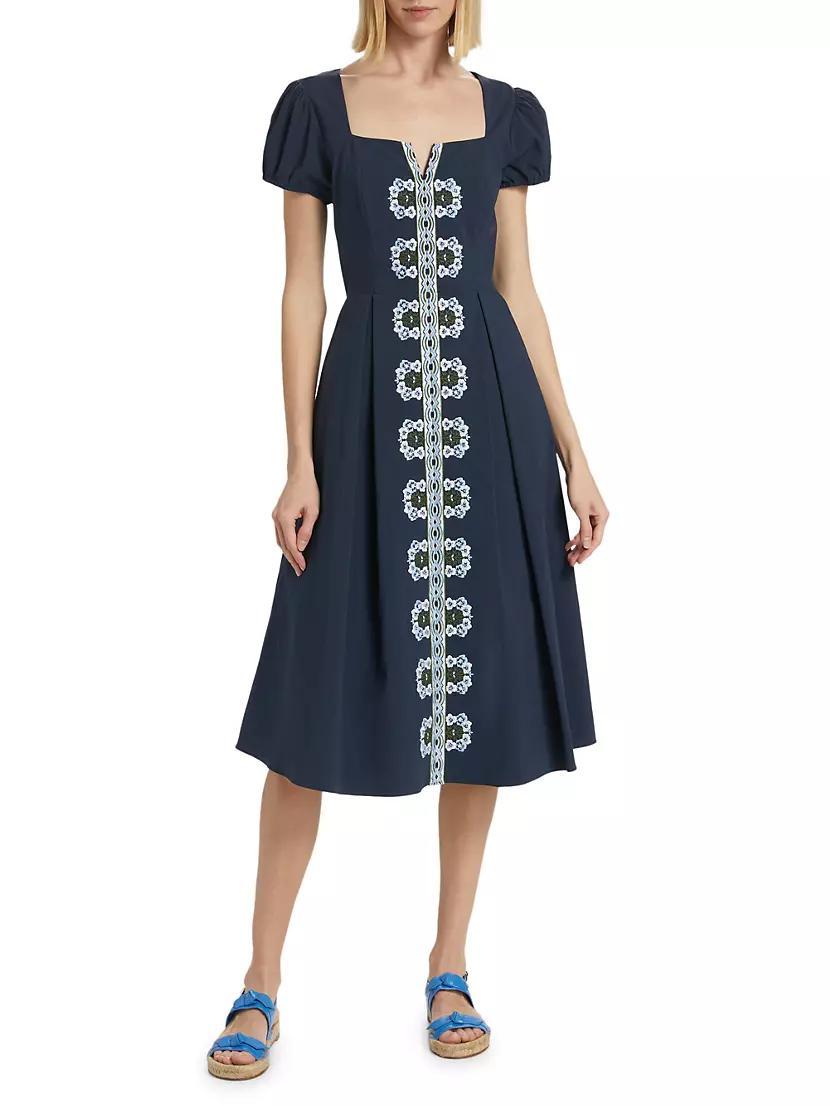 The Faye Embroidered Cotton Midi-Dress Product Image