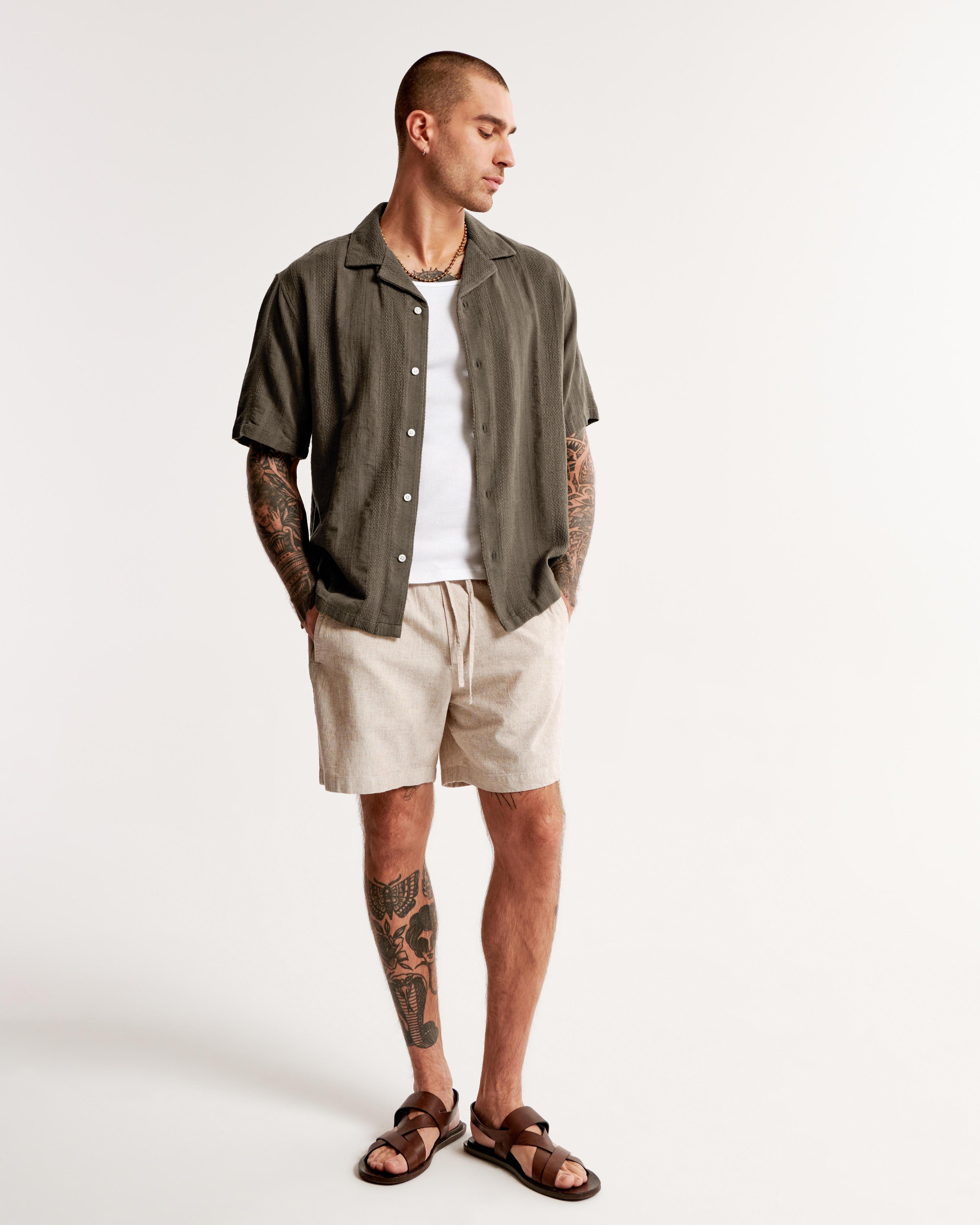 Camp Collar Summer Linen-Blend Shirt Product Image