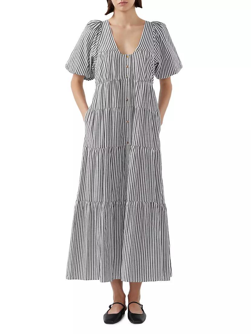 Cecci Cotton Stripe Maxi Dress Product Image