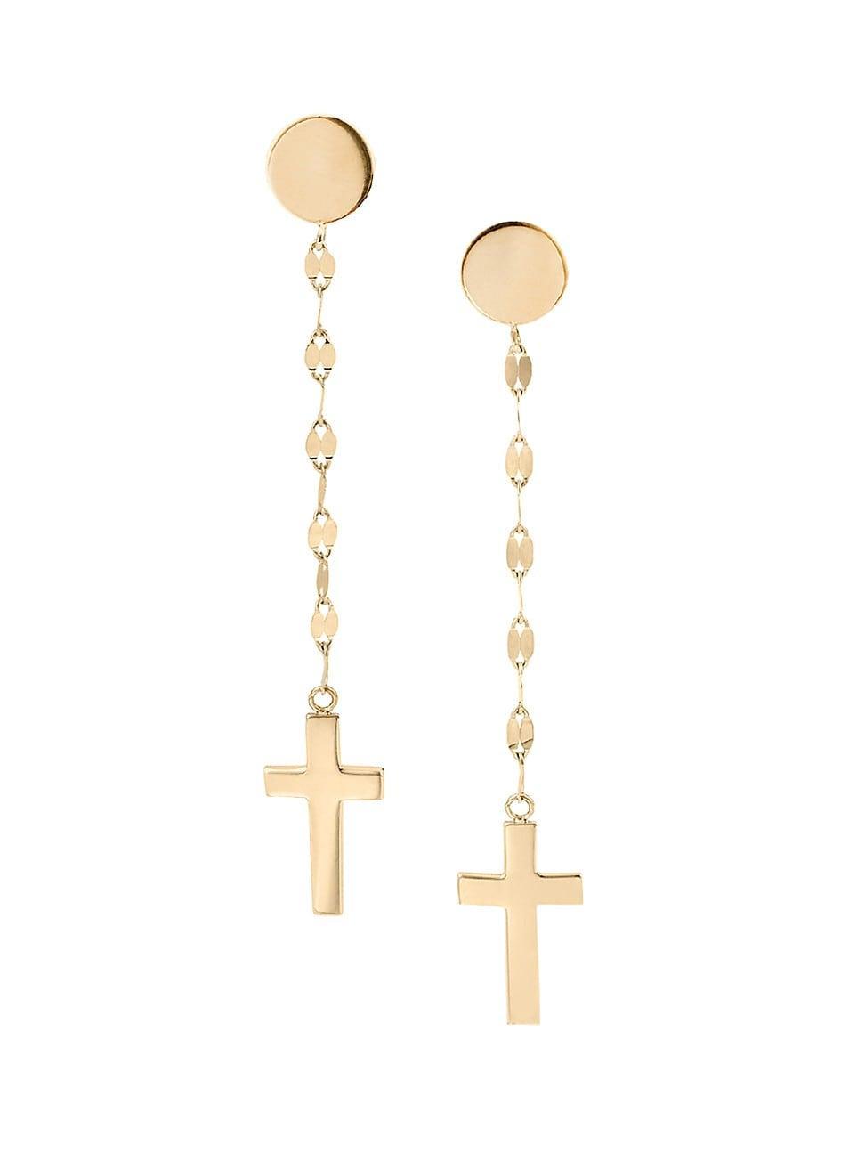 Lana Cross Linear Drop Earrings Product Image