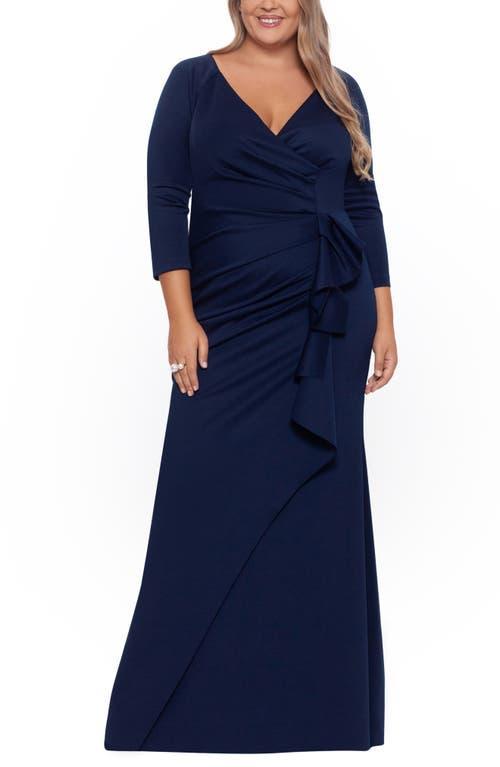 Xscape Side Ruched Scuba Gown Product Image