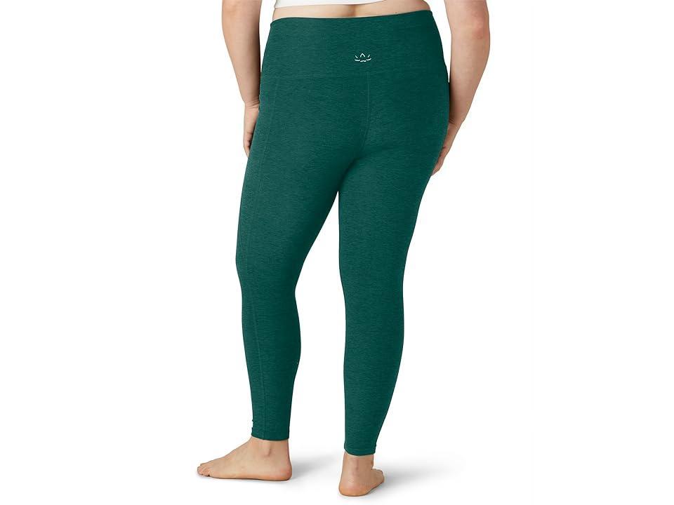 Beyond Yoga Plus Size Out Of Pocket High Waisted Spacedye Midi Leggings (Lunar Teal Heather) Women's Casual Pants Product Image