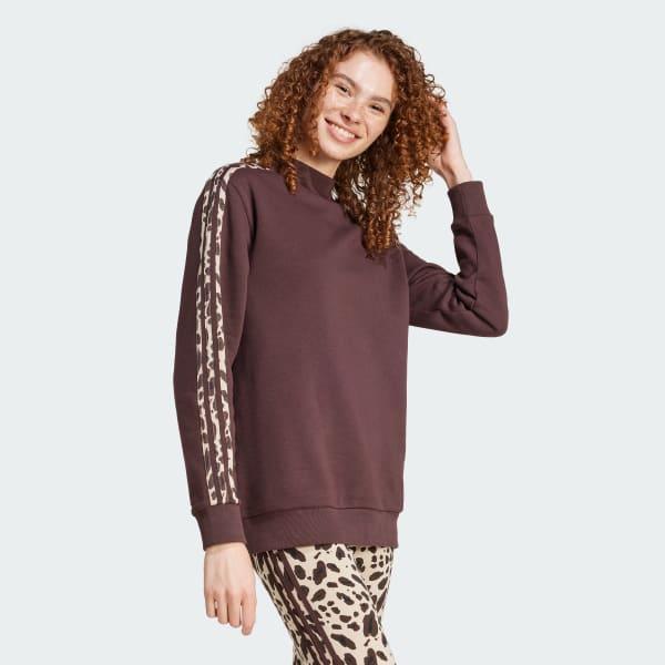 Essentials 3-Stripes Animal-Print Sweatshirt Product Image