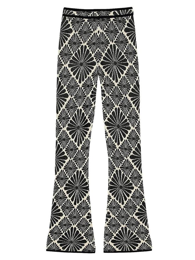 Womens Floral Jacquard Trousers Product Image