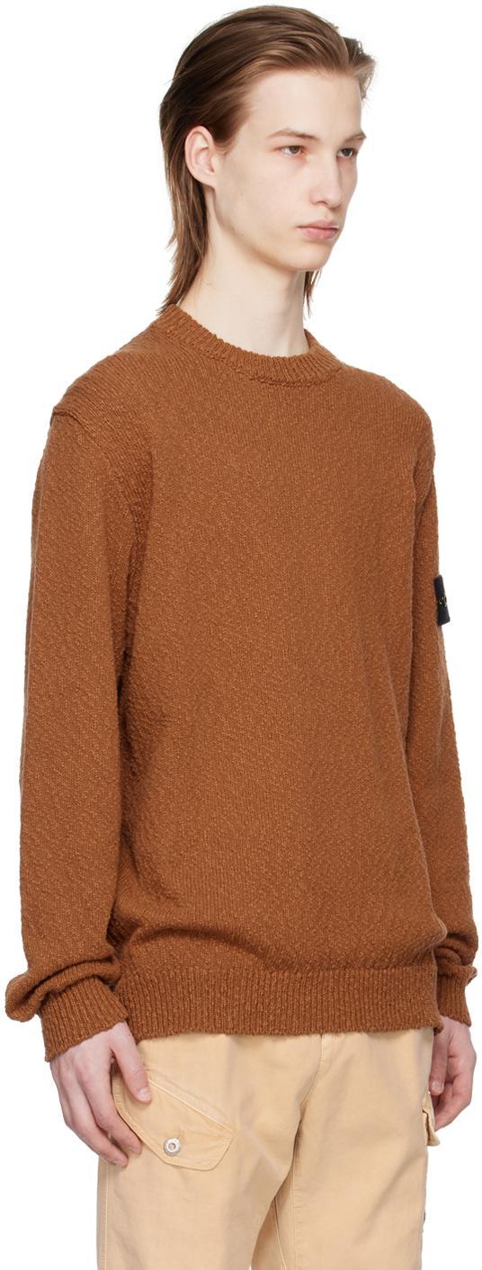 STONE ISLAND Brown Patch Sweater In V0013 Rust Product Image