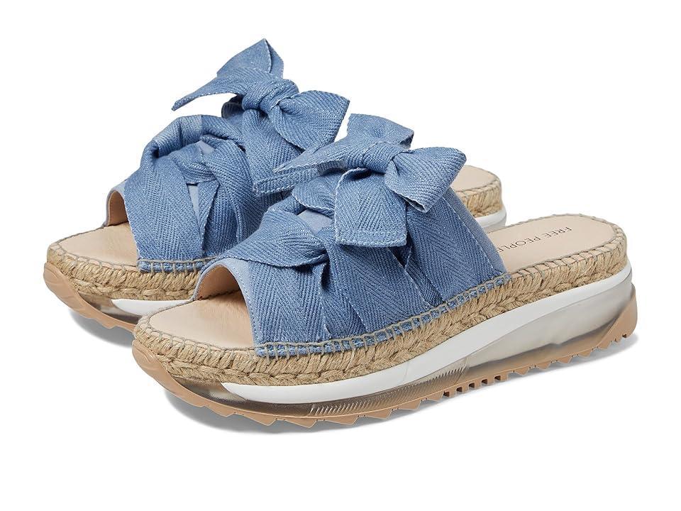 Free People Chapmin Suede Sport Bow Espadrille Platform Slide Sandals Product Image