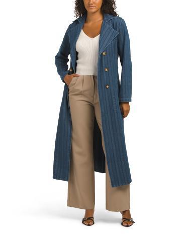 Denim Trench Coat for Women Product Image