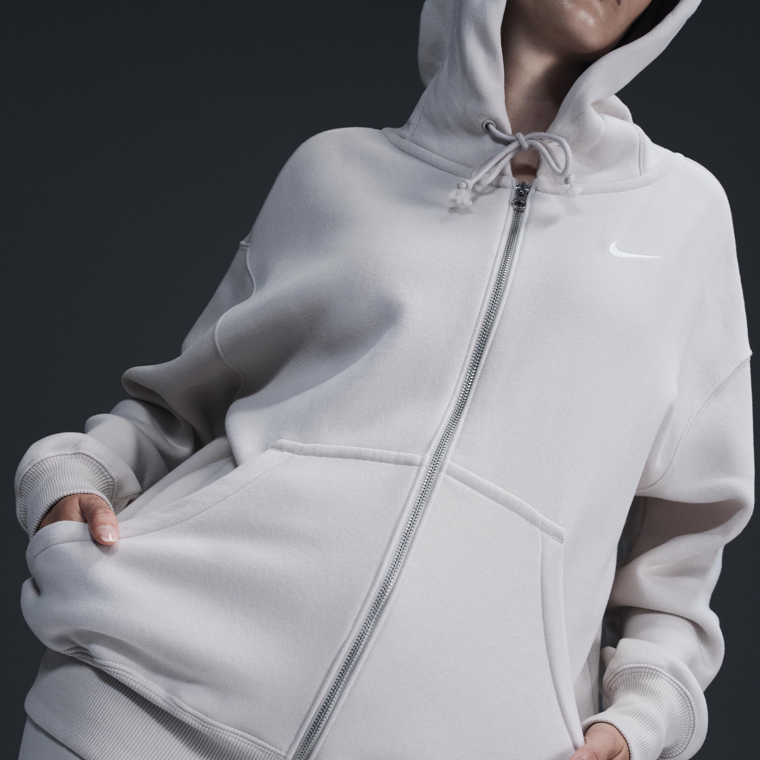 Nike Womens Nike Phoenix Fleece Long Sleeve Full-Zip - Womens Light Orewood Brown/Sail Product Image