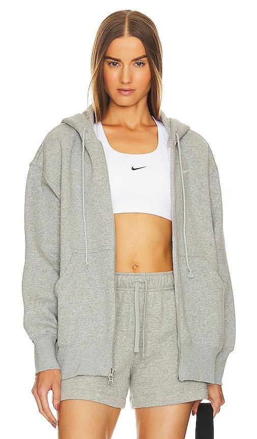 Nike Womens Nike Phoenix Fleece Long Sleeve Full-Zip - Womens Dark Grey Heather/Sail Product Image