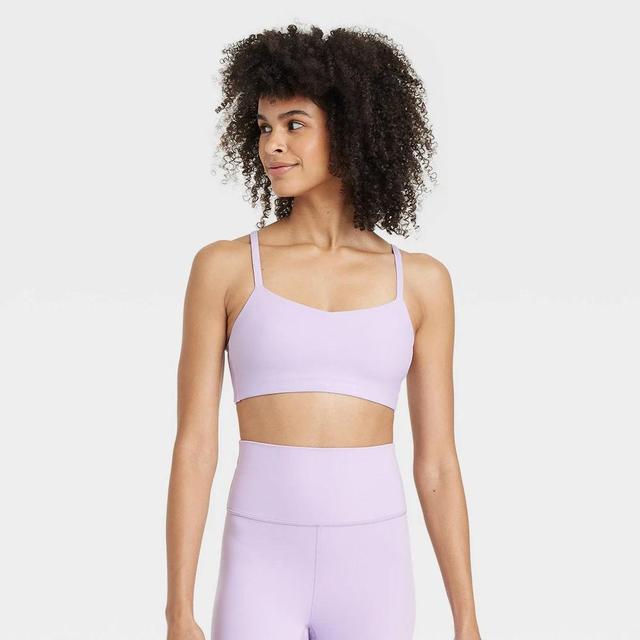 Womens Everyday Soft Light Support Strappy Sports Bra - All In Motion Light Purple XS Product Image