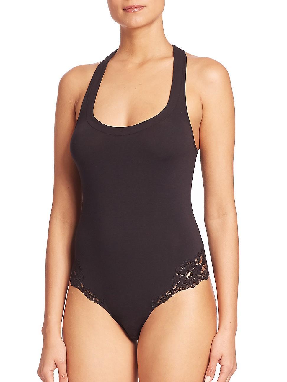 Womens Souple Lace-Trimmed Bodysuit Product Image