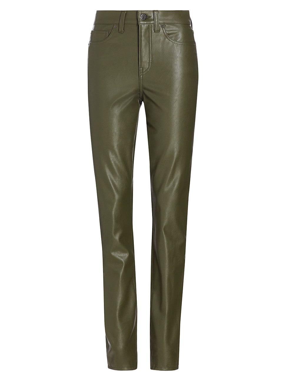 Womens Debbie Vegan Leather Skinny Jeans Product Image