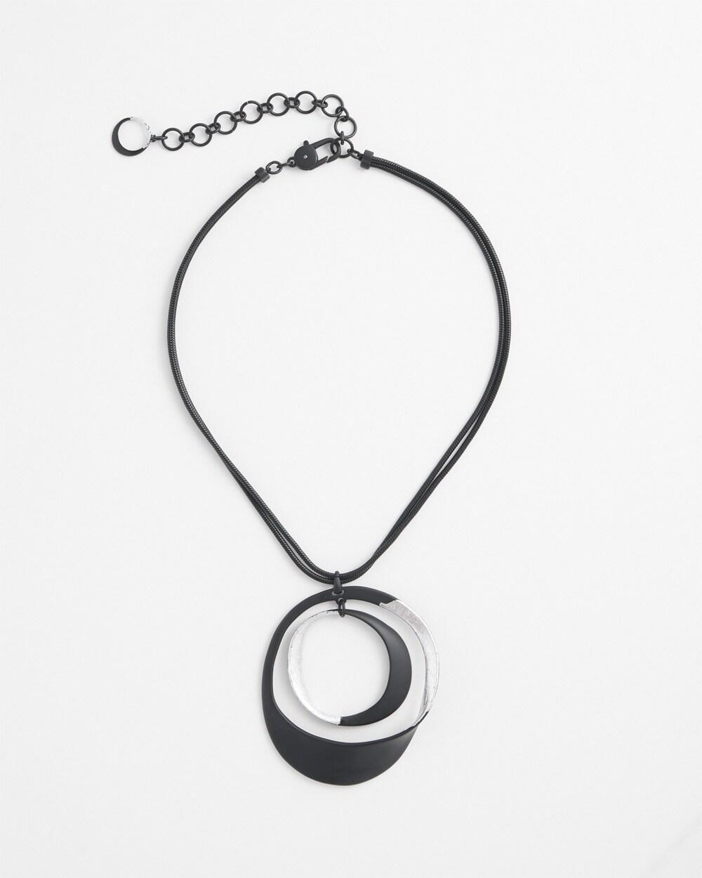 Silver-tone Circle Pendant Necklace Product Image