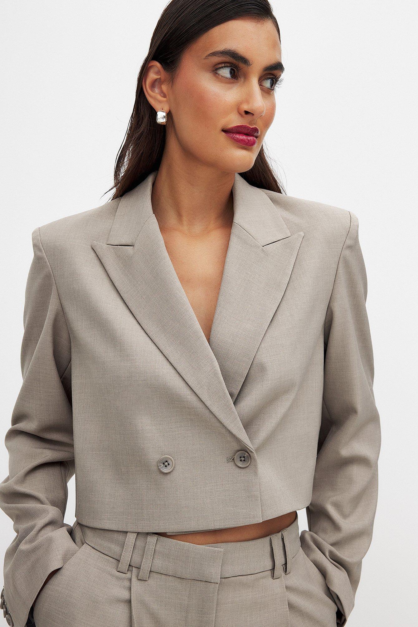 Short Oversized Double Breasted Blazer Product Image