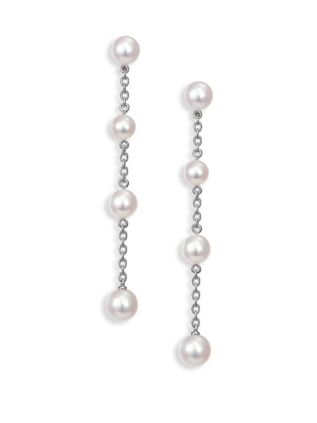 Akoya Pearl & Chain Drop Earrings Product Image