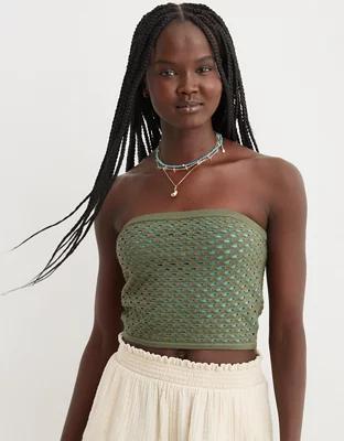 Aerie Crochet Sweater Tube Top Product Image