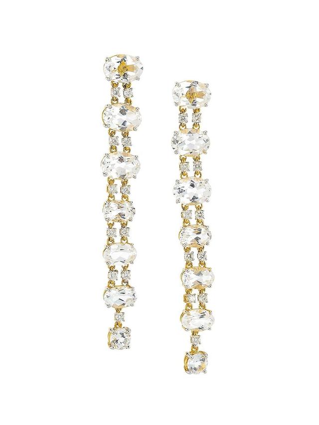 Womens 14K Yellow Gold, White Topaz & 0.41 TCW Diamond Drop Earrings Product Image