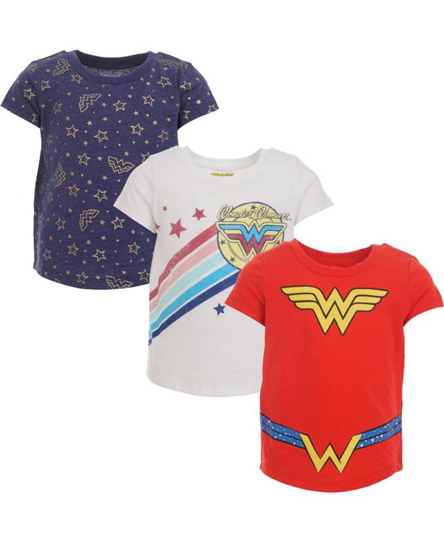 Dc Comics Girls Justice League Wonder Woman 3 Pack T-Shirts to - Red / white Product Image