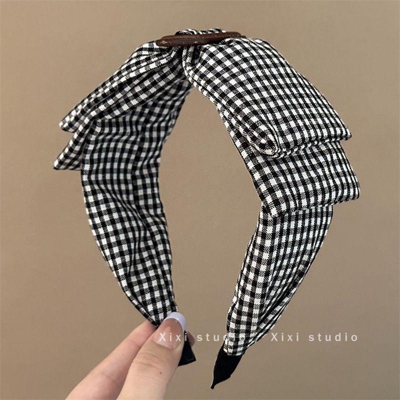 Plaid Bowknot Headband Product Image