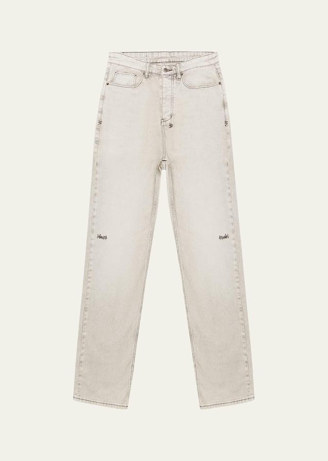 Mens Anti K Pluto Stone Grey-Wash Denim Jeans Product Image