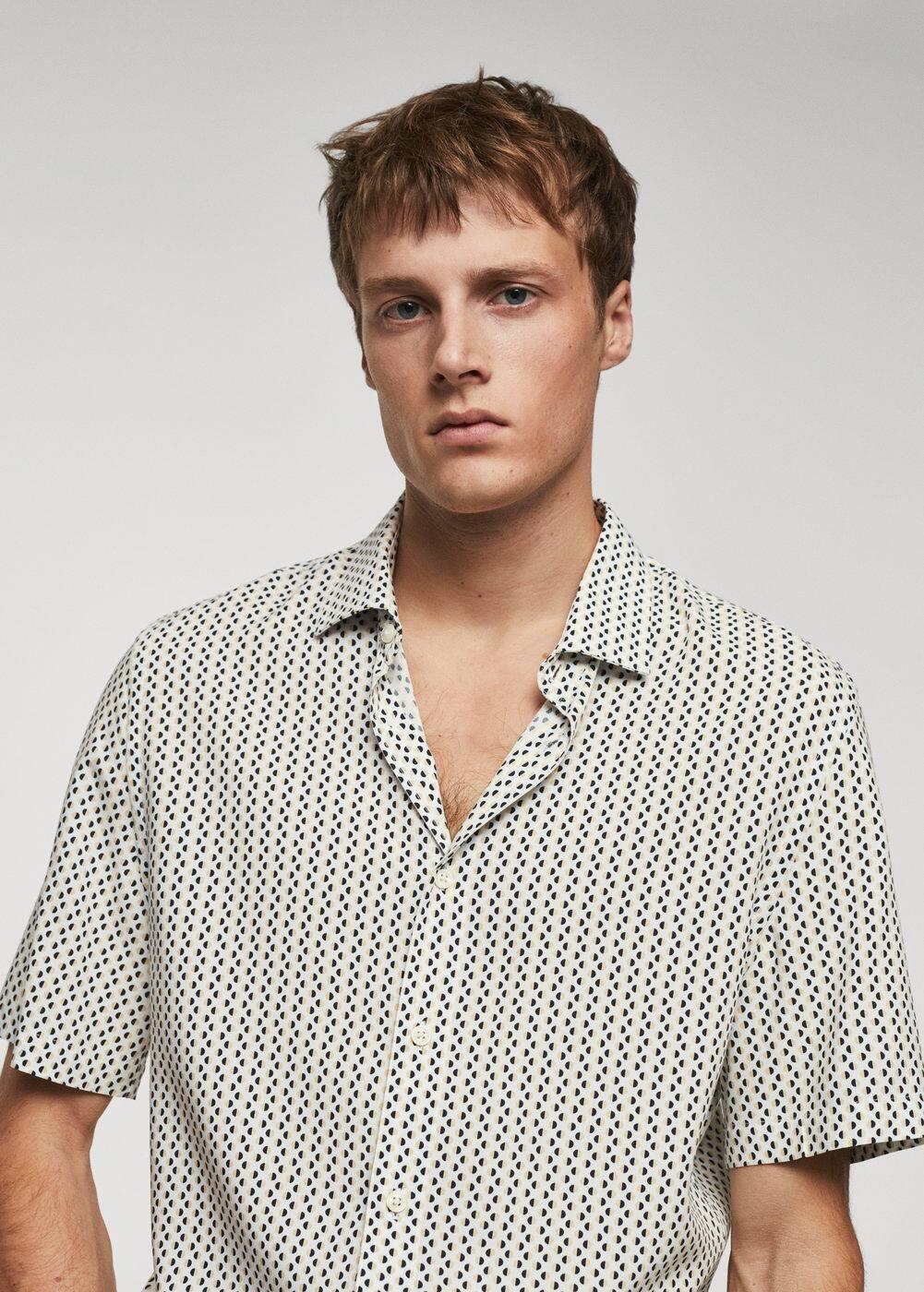 MANGO MAN - Short-sleeve polka-dot shirt redMen Product Image