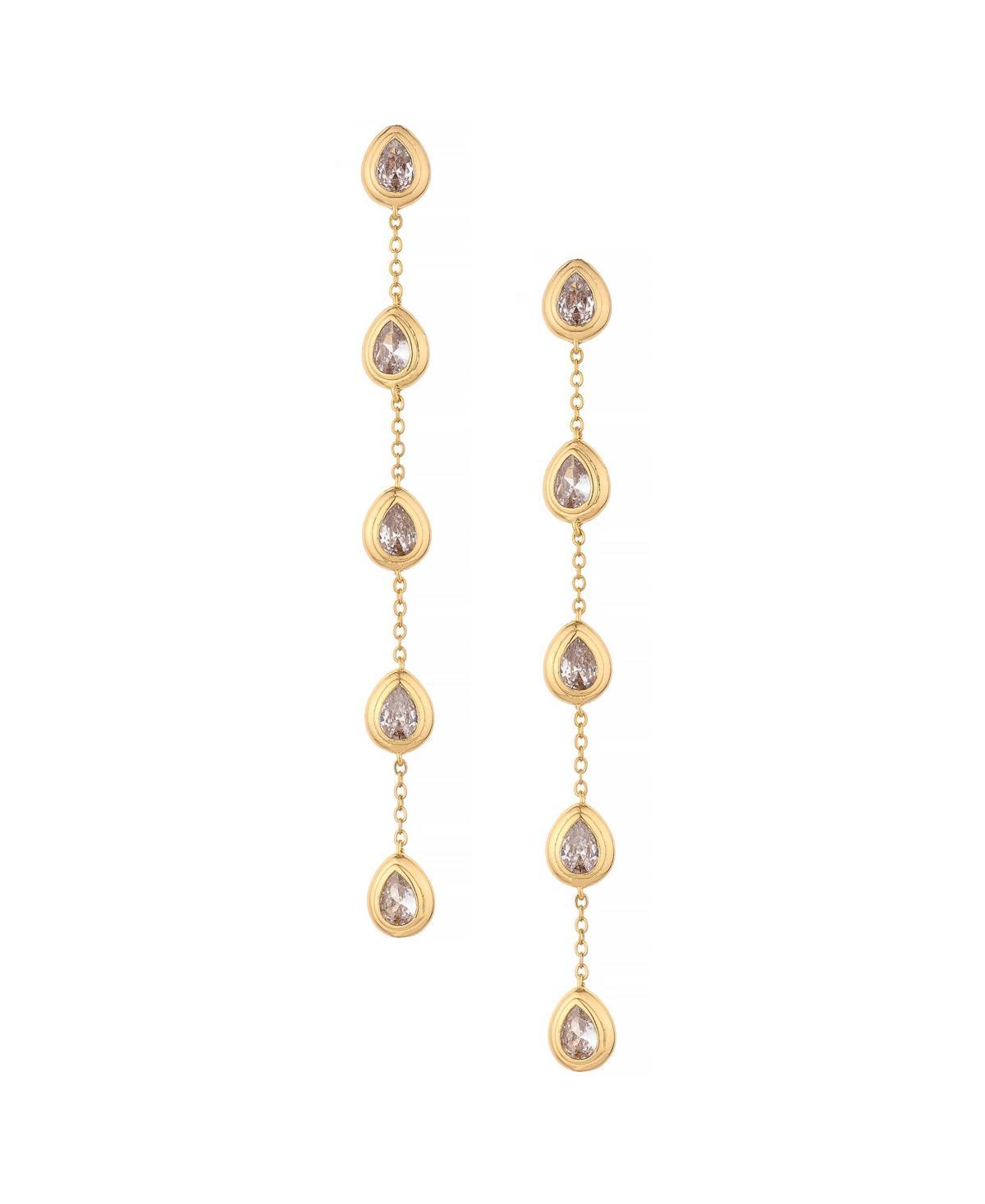 Ettika Crystal Teardrop Linear Drop Earrings Product Image