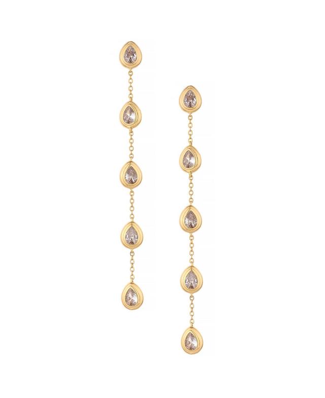 Ettika Crystal Teardrop Linear Drop Earrings Product Image