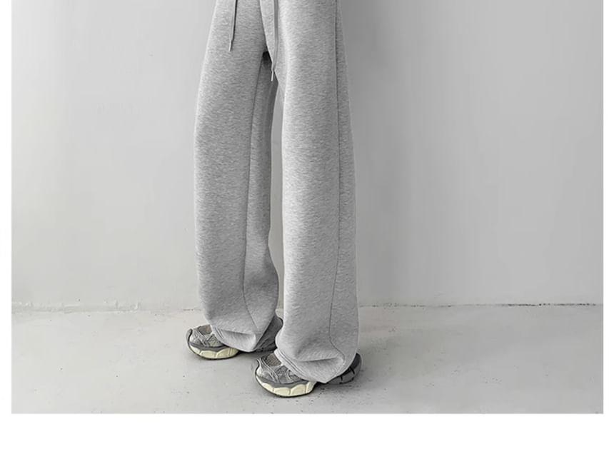 Cropped Hooded Pullover Jacket / Low-Waist Straight-Cut Sweatpants Product Image