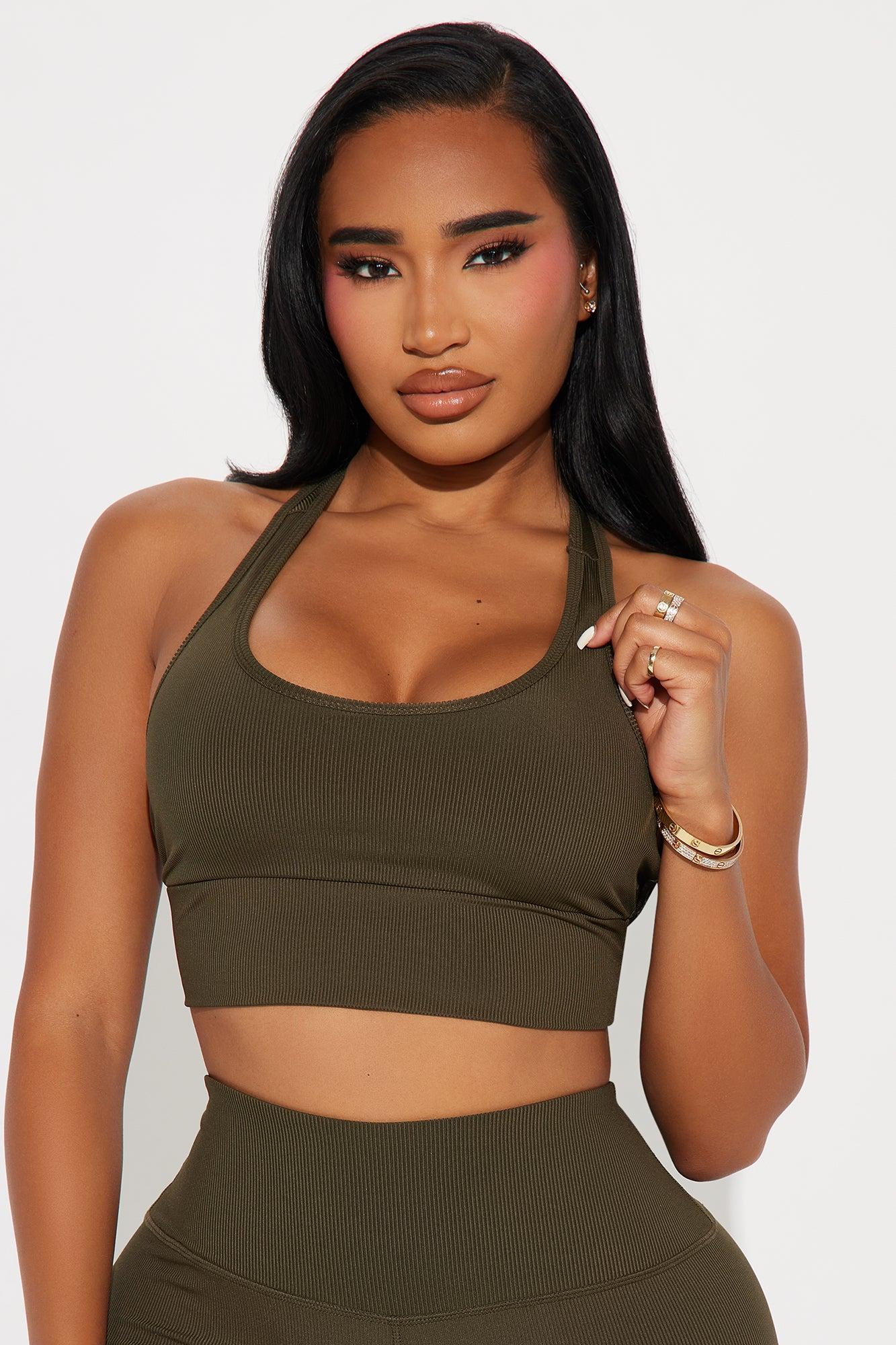 Wellness Ribbed Bra Top - Olive product image