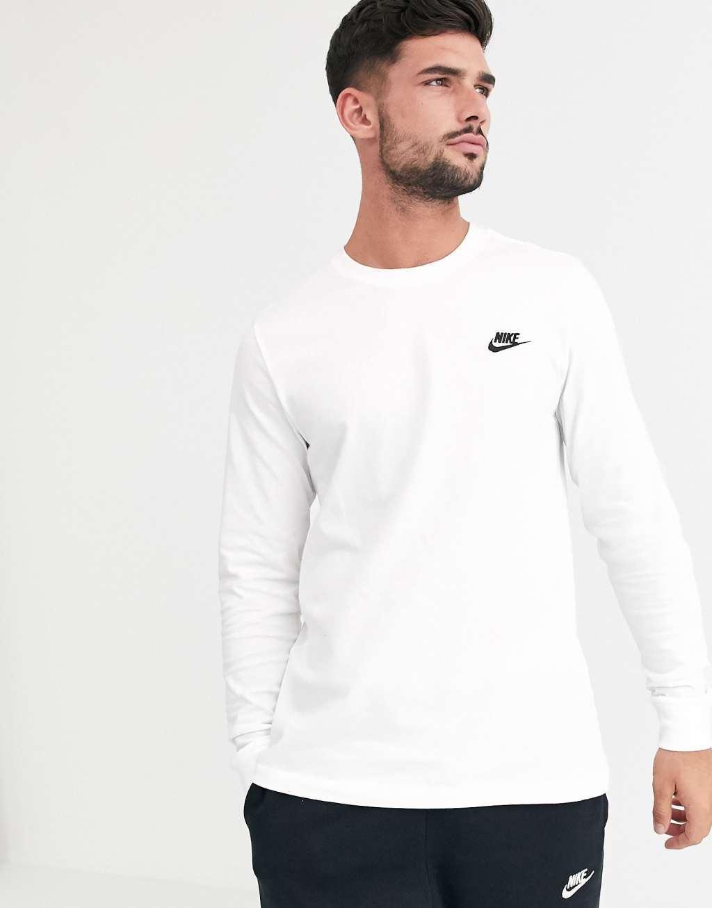 Nike Club long sleeve t-shirt in white product image