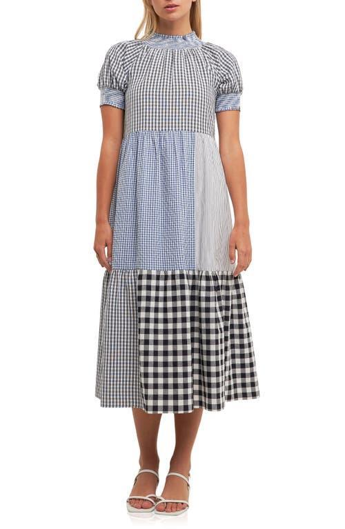 English Factory Patchwork Gingham Midi Dress Product Image