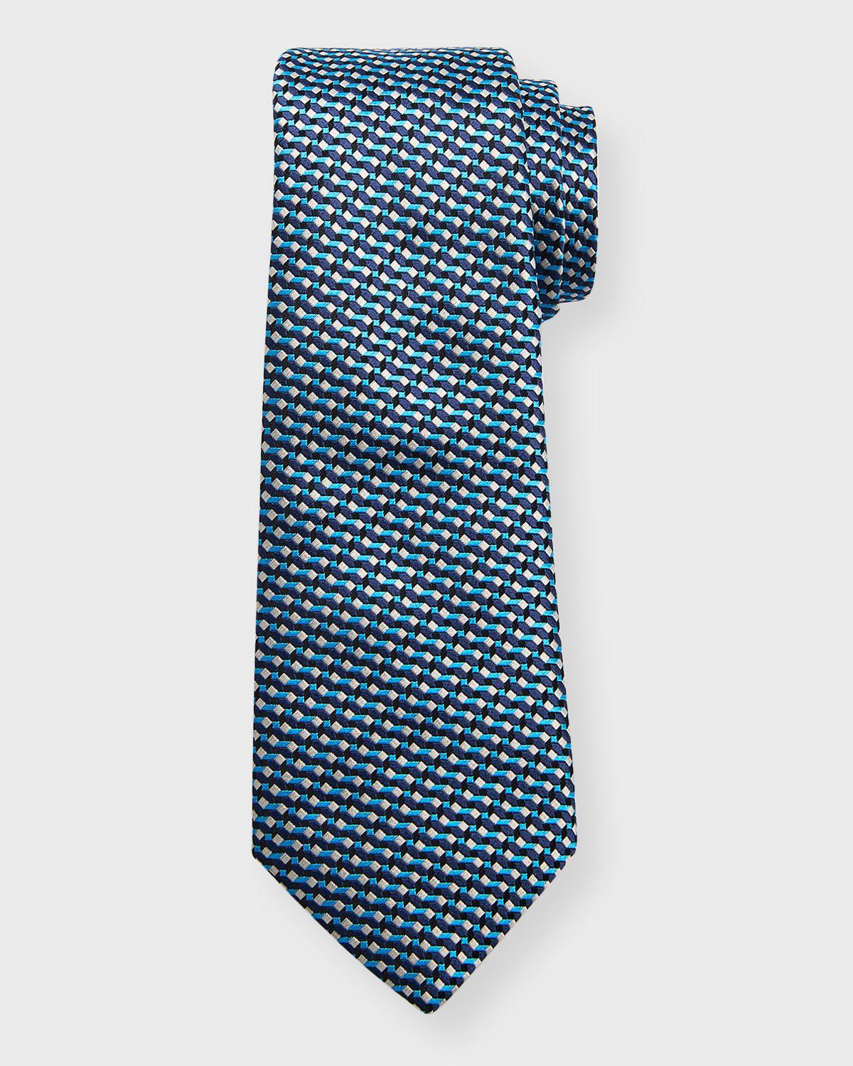 Mens Silk Jacquard Geometric Tie Product Image