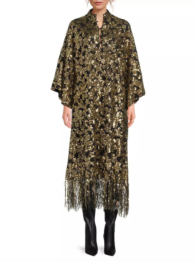 Floral Sequined Midi Caftan Product Image