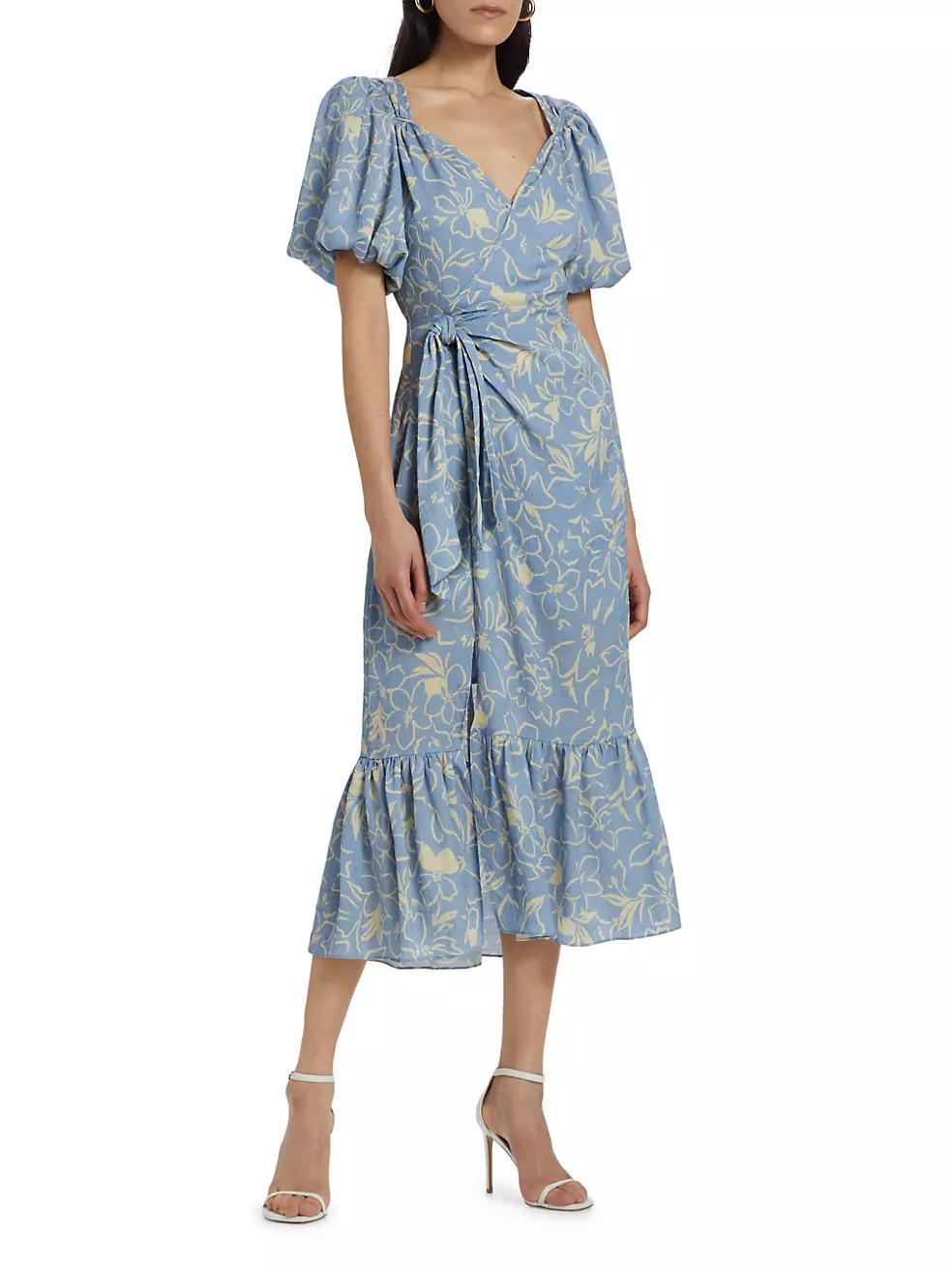 Modena Floral V-Neck Midi Dress Product Image