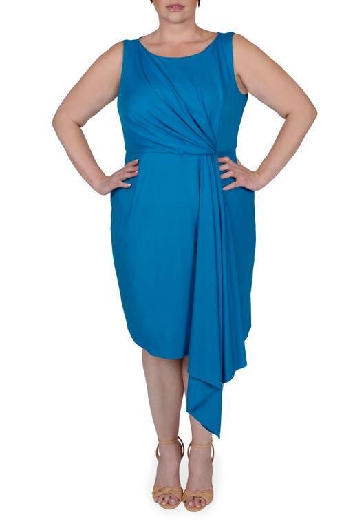 MAYES NYC Adele Draped Asymmetric Sheath Dress Product Image