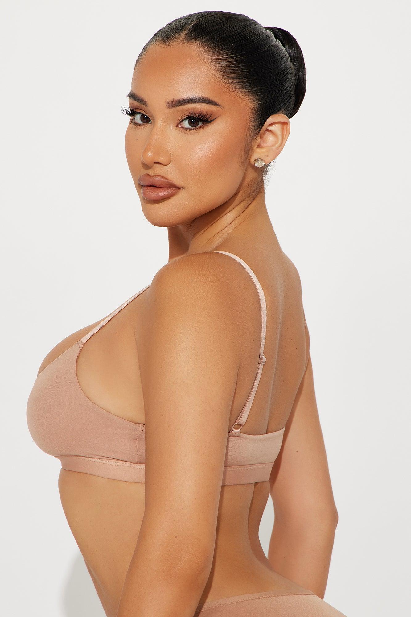 Light As A Feather Microfiber Scoop Bralette - Nude Product Image