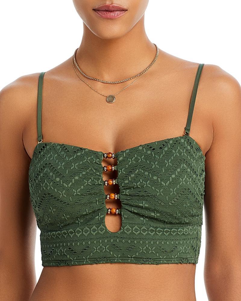 La Blanca Salt Embroidered Eyelet Bandeau Bikini Top Product Image