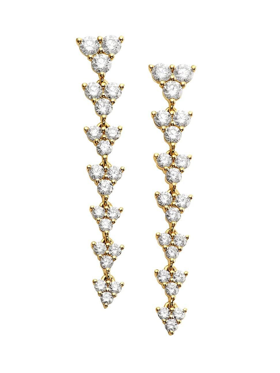 Womens 14K Yellow Gold & 1.82 TCW Diamond Drop Earrings Product Image