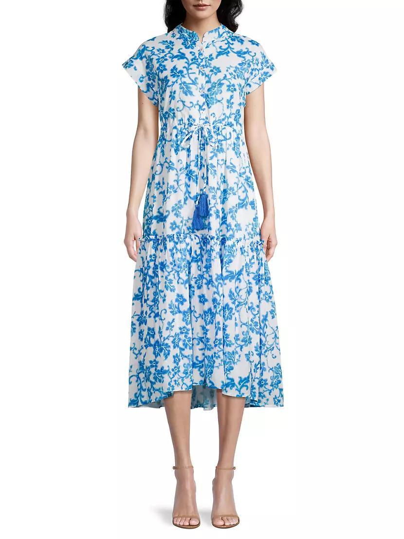 Mumi Printed Drawstring Midi-Dress Product Image