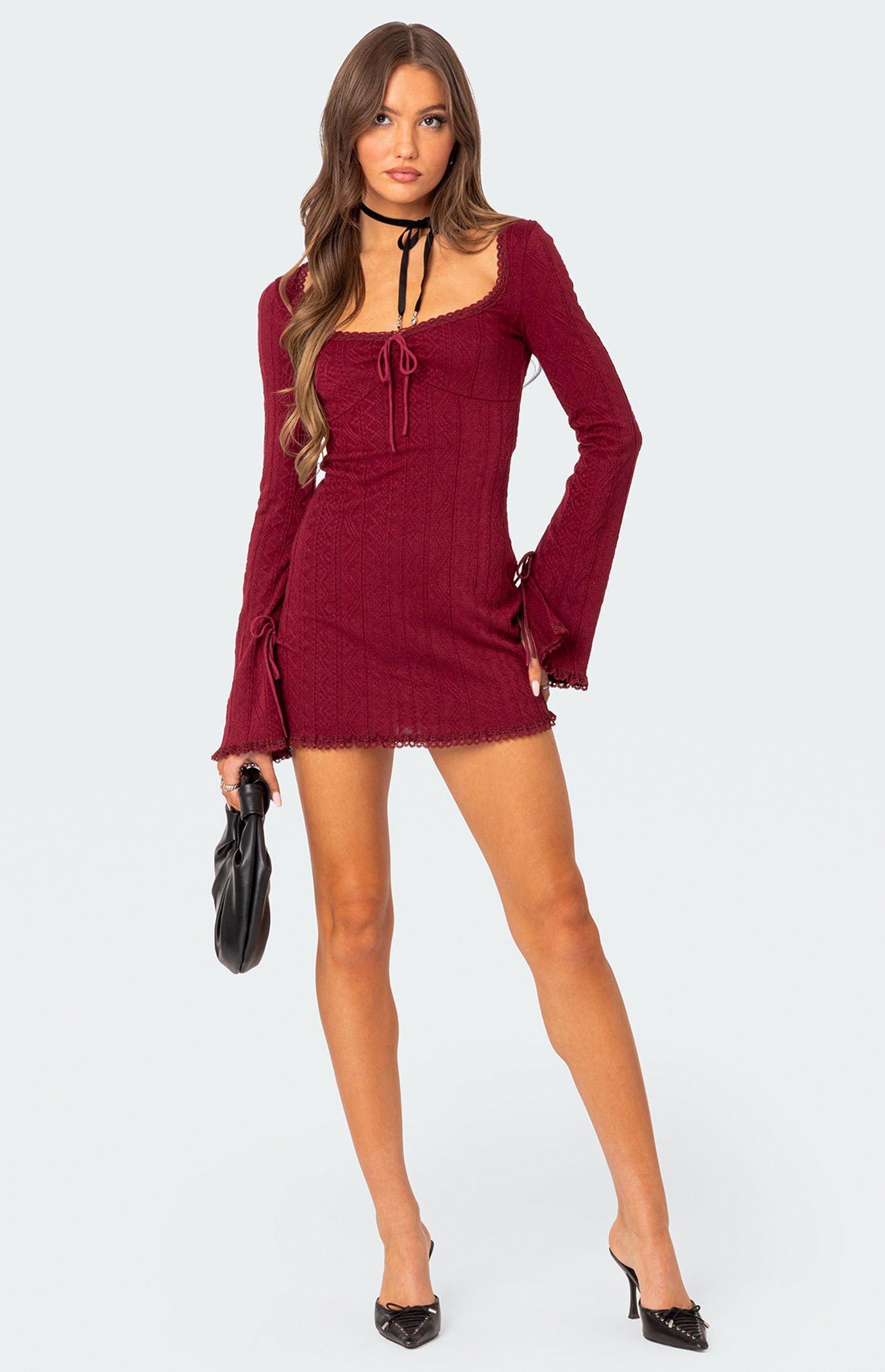 Edikted Women's Krista Lacey Knit Mini Dress Product Image